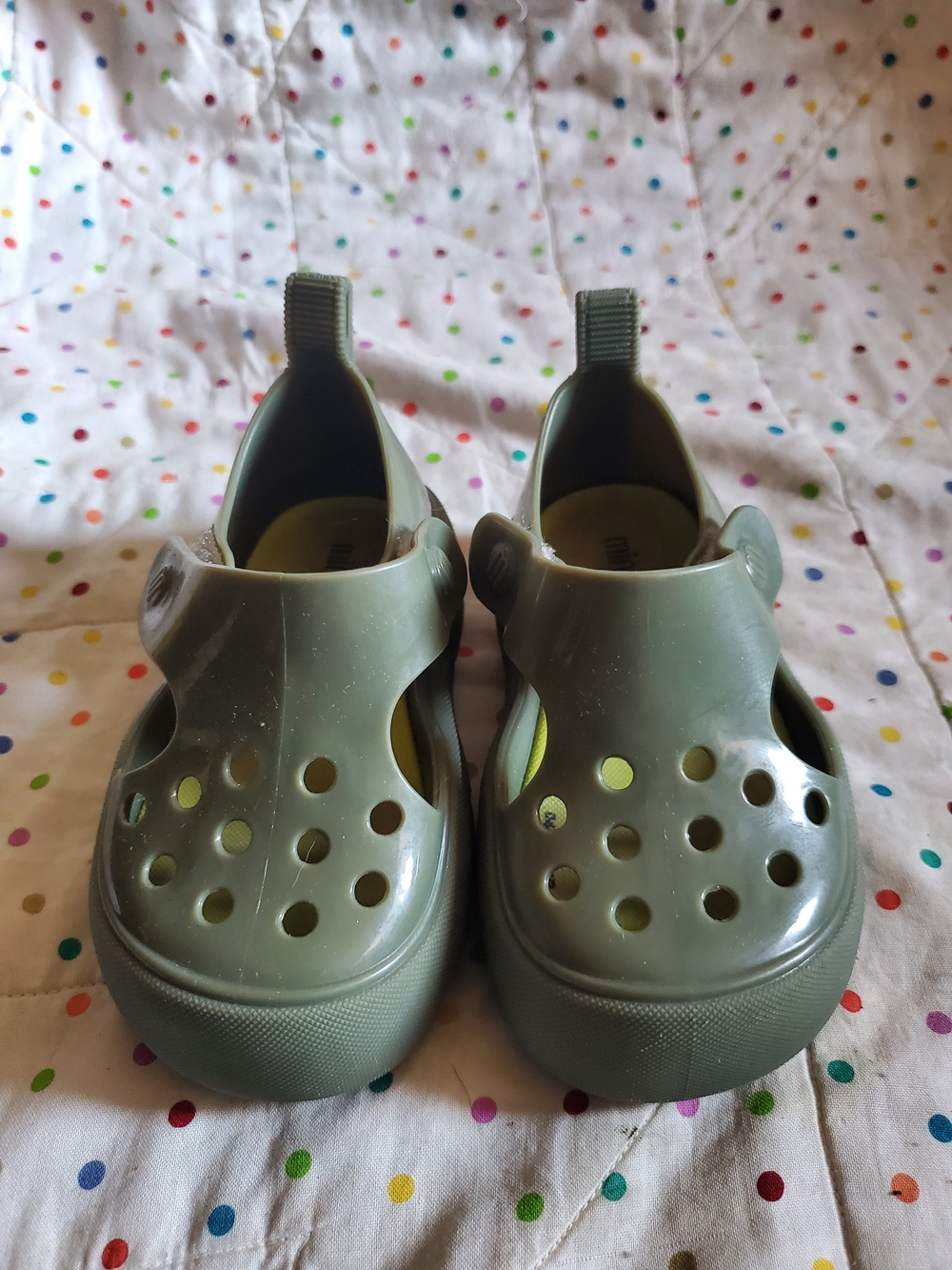 Mini Melissa Olive Green Jelly Sandal - Girls